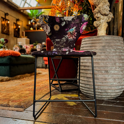 Fama Burt Patterned Fabric Dining Chair