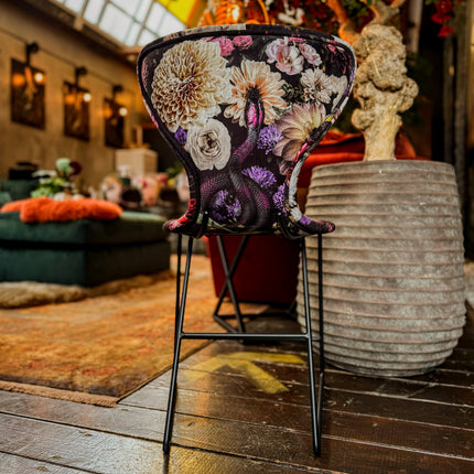 Fama Burt Patterned Fabric Dining Chair