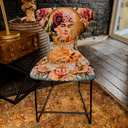 Fama Burt Patterned Fabric Dining Chair