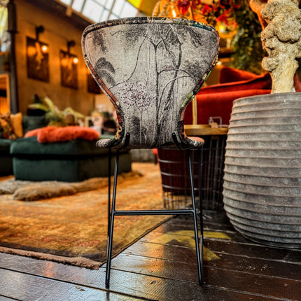 Fama Burt Patterned Fabric Dining Chair