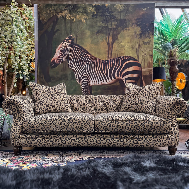 Fairfax 3 Seater in Leopard Cream 