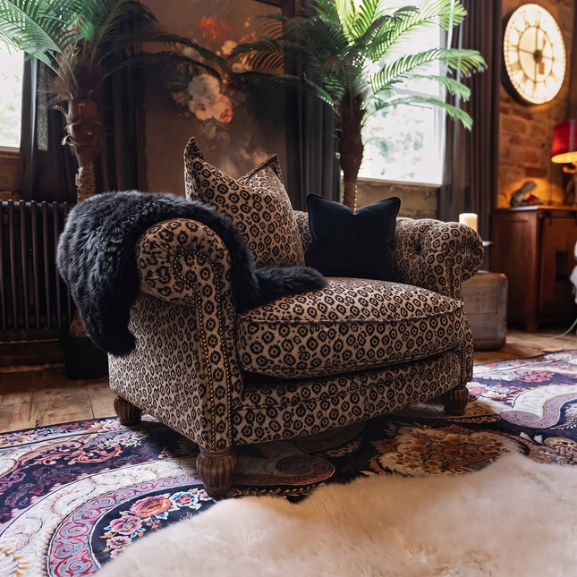 Fairfax Armchair in Animal Velvet