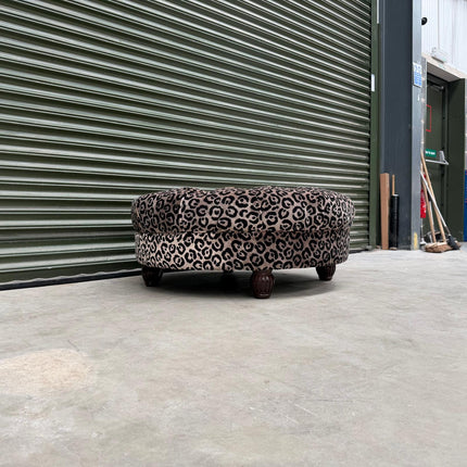 Fairfax Footstool in Animal Velvet