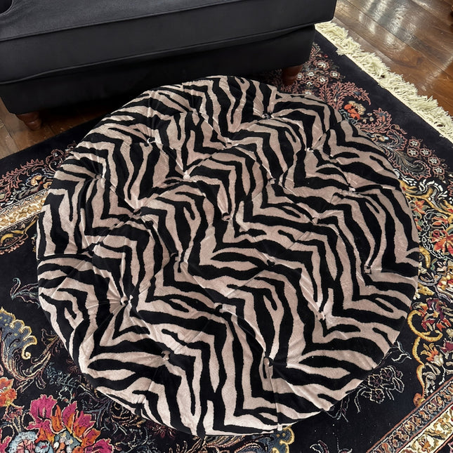 Fairfax Footstool in Animal Velvet
