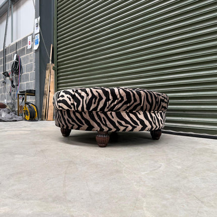 Fairfax Footstool in Animal Velvet
