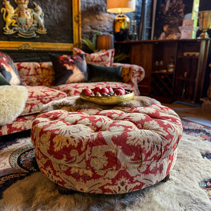 Fairfax Footstool in Aura Woven Chenille Velvet - New