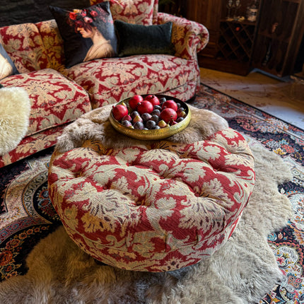 Fairfax Footstool in Aura Woven Chenille Velvet - New