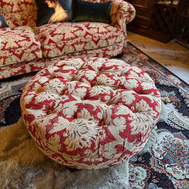 Fairfax Footstool in Aura Woven Chenille Velvet - New