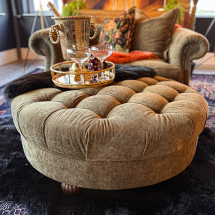 Fairfax Footstool in Eddy Velvet