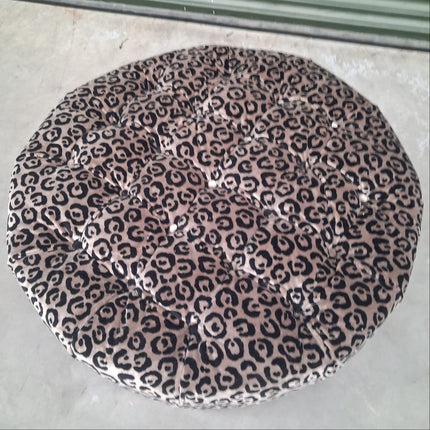 Fairfax Footstool in Leopard Cream Velvet - Ex Display