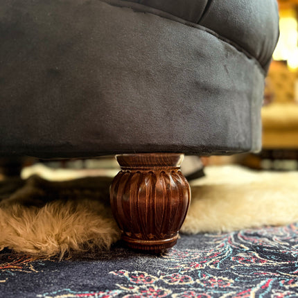 Fairfax Footstool in Plush Velvet - New