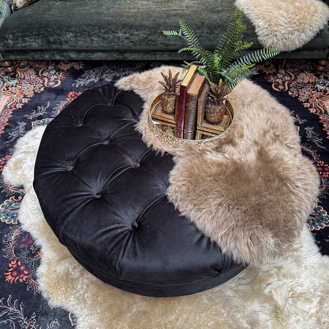 Fairfax Footstool in Plush Velvet - New