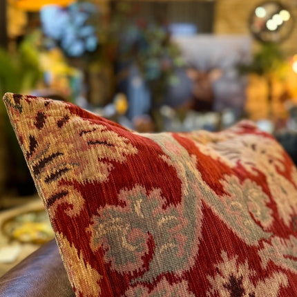 Fairfax Large Flanged Edge Scatter Cushion in Aura Chenille Red