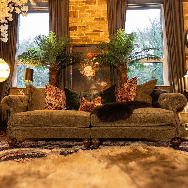 Fairfax 4 Seater Sofa in Eddy Khaki Velvet - Clearance