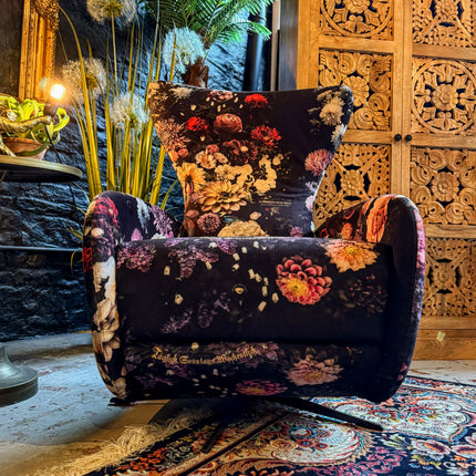 Fama Mondrian Recliner Armchair Floral Paradise Pattern - Clearance