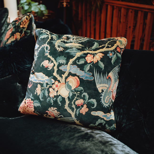 Feather Cushion by Spink & Edgar Charcoal Large