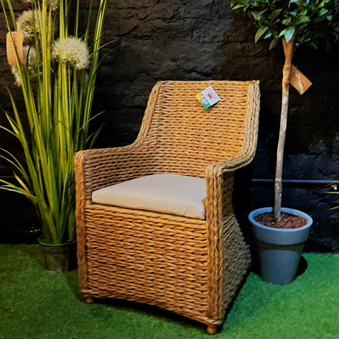 Fiji Garden Out Door Dining Chair in Cream Fabric