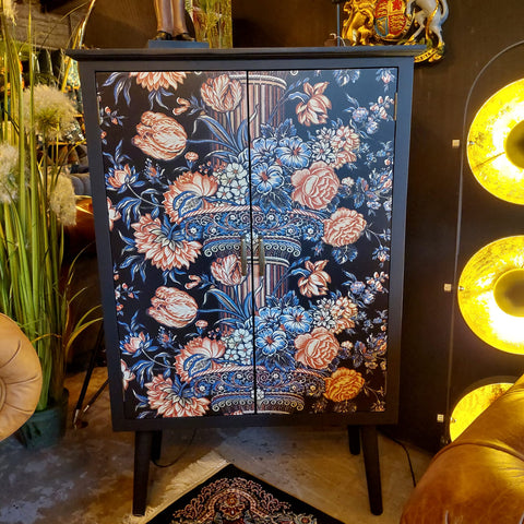 Floral Column Boho Side Cabinet