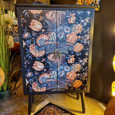 Floral Column Boho Side Cabinet (80 x 40 x 125cm)