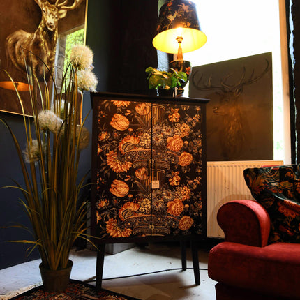 Floral Column Boho Side Cabinet