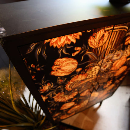 Floral Column Boho Side Cabinet