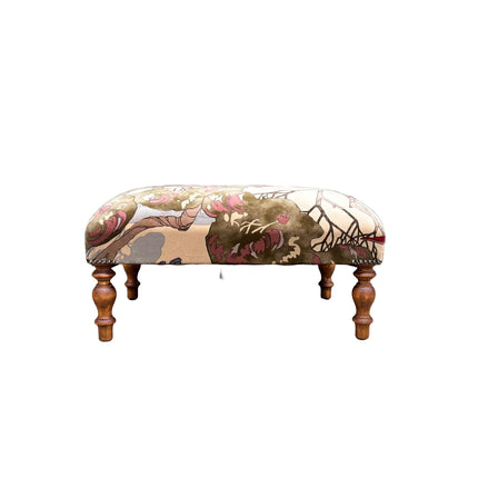 Selfridges Small Footstool in Mulberry Flying Ducks Camel - New