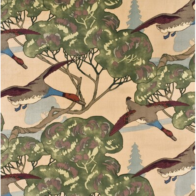 Flying Ducks Velvet - Fabric