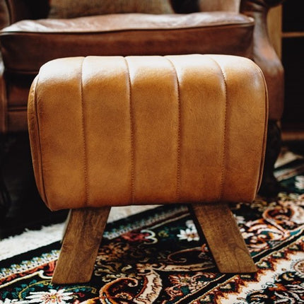 Footstool Brown Leather Pommel Horse