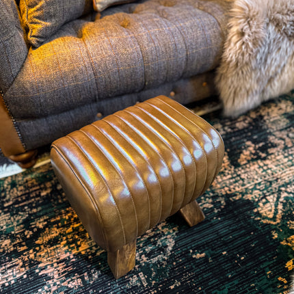 Footstool Brown Leather Pommel Horse