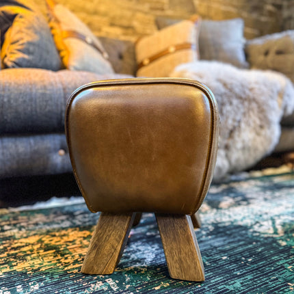 Footstool Brown Leather Pommel Horse