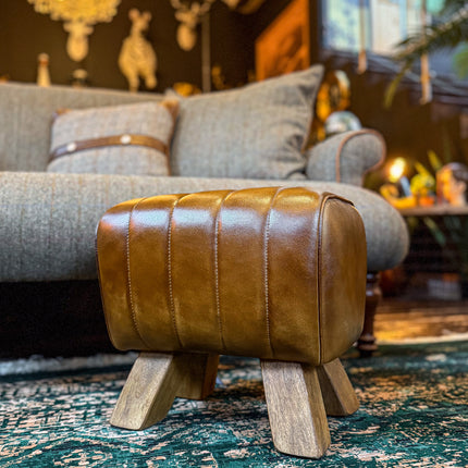 Footstool Brown Leather Pommel Horse