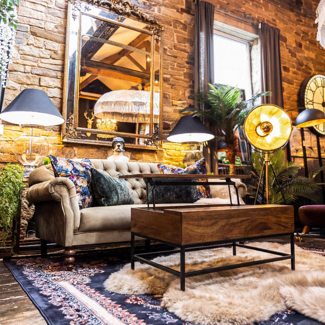 Foundry Convertible Coffee Table Desk – Mango Wood Lift Top Coffee Table with Storage