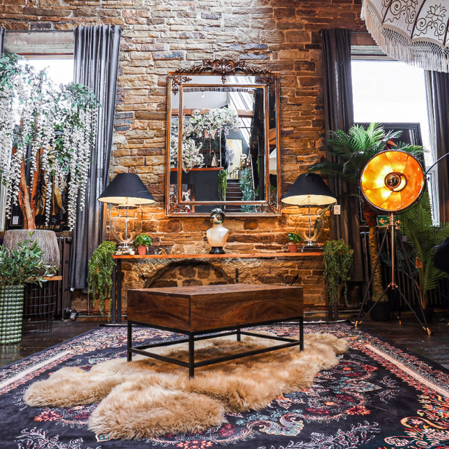 Foundry Convertible Coffee Table Desk – Mango Wood Lift Top Coffee Table with Storage