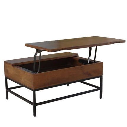 Foundry Convertible Coffee Table Desk – Mango Wood Lift Top Coffee Table with Storage