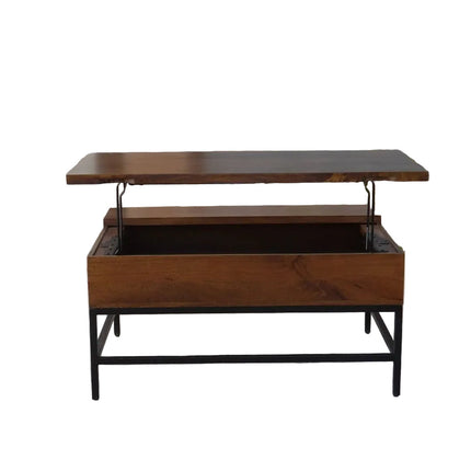 Foundry Convertible Coffee Table Desk – Mango Wood Lift Top Coffee Table with Storage