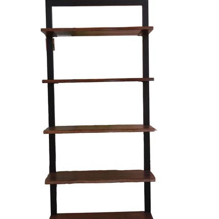 Foundry Display Shelves – Industrial Mango Wood & Metal Open Shelving Unit