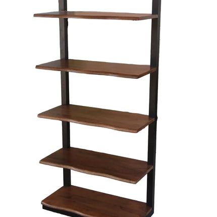Foundry Display Shelves – Industrial Mango Wood & Metal Open Shelving Unit