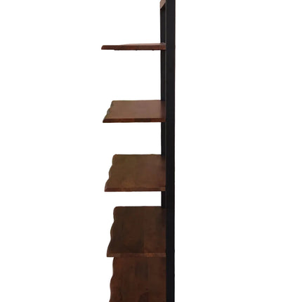 Foundry Display Shelves – Industrial Mango Wood & Metal Open Shelving Unit