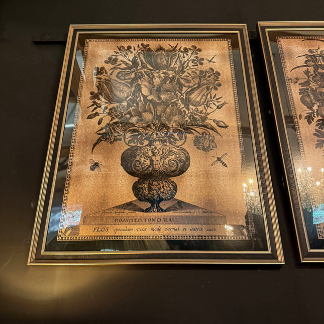 Framed Sepia Flower Print