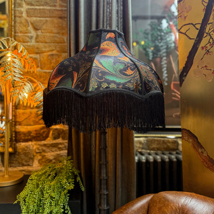Fringed Lampshade in Bohemian Amber Botanical (Various Sizes)