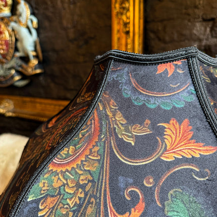 Fringed Lampshade in Bohemian Amber Botanical (Various Sizes)
