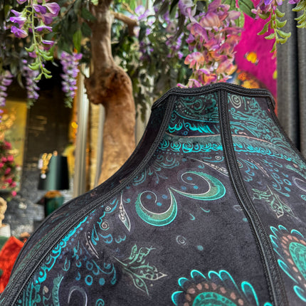 Fringed Lampshade in Bohemian Teal Paisley (Various Sizes)