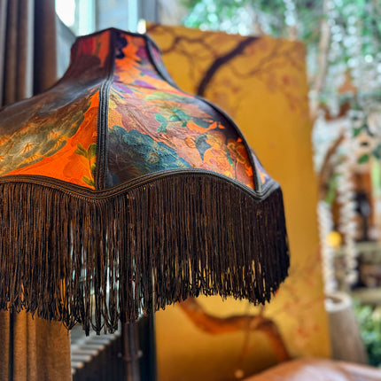 Fringed Lampshade in Opal Flora - (Various Sizes)