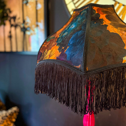 Fringed Lampshade in Opal Flora - (Various Sizes)
