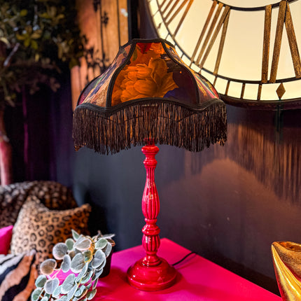 Fringed Lampshade in Opal Flora - (Various Sizes)