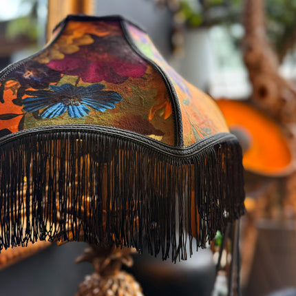 Fringed Lampshade in Opal Flora - (Various Sizes)