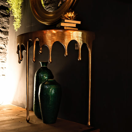 Gold Drip Aluminium Console Table - Clearance