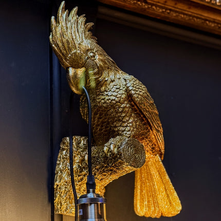 Gold Antique Parrot Wall Hanging Lamp Mount