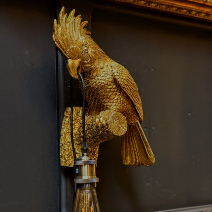 Gold Antique Parrot Wall Hanging Lamp Mount