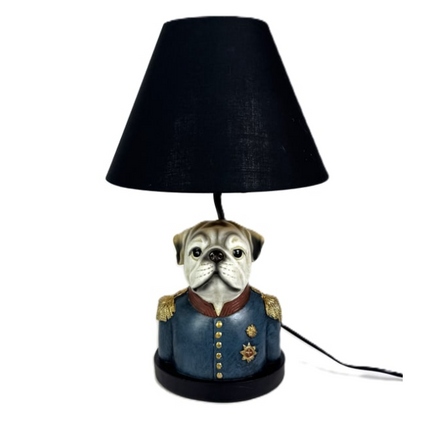 Black and Gold Gentry Pug Table Lamp